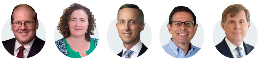 Five headshots of alumni who are Supreme Court experts