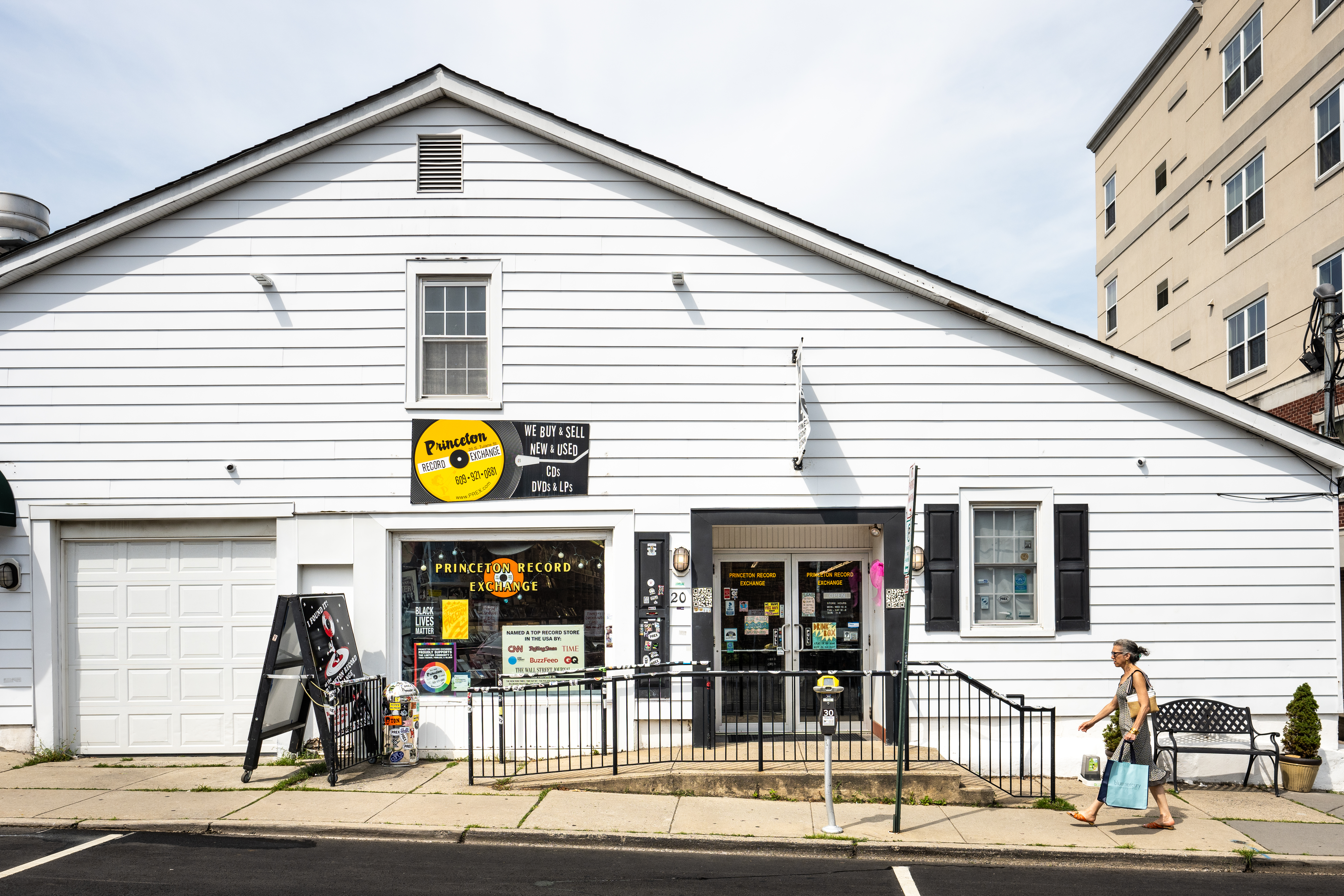 The Princeton Record Exchange located in a white building.