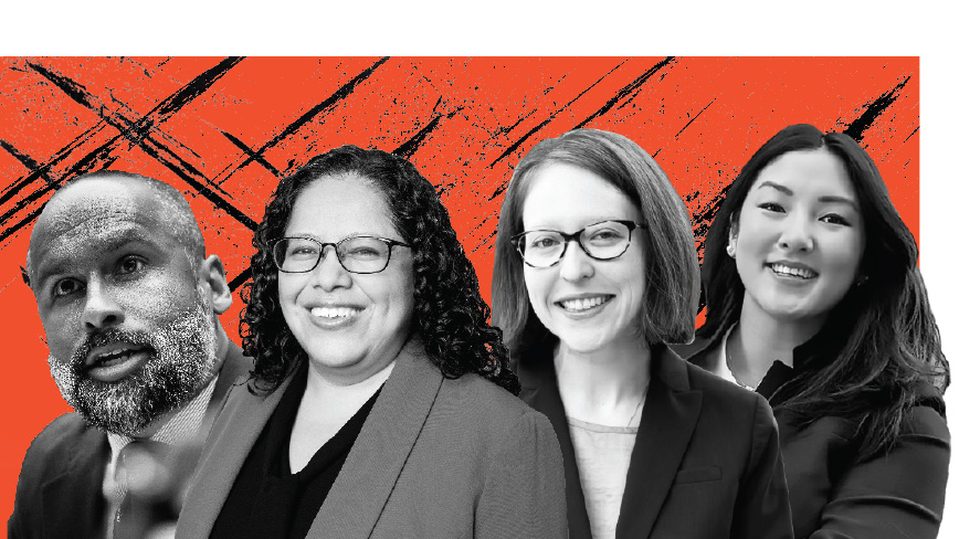 Graphic photo of Emerson Sykes *11, Maribel Hern&aacute;ndez Rivera *10, Kate Huddleston &rsquo;11, and Sarah Xiyi Chen &rsquo;13