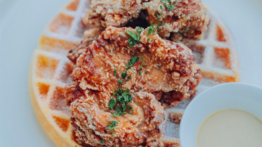 chicken and waffles from J.S. Foodies Tokyo in Princeton
