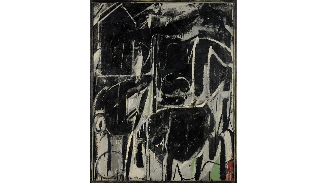 RG_Art Museum Black Friday.jpg Willem de Kooning’s Black Friday, 1948, enamel and oil over paper collage on fiberboard