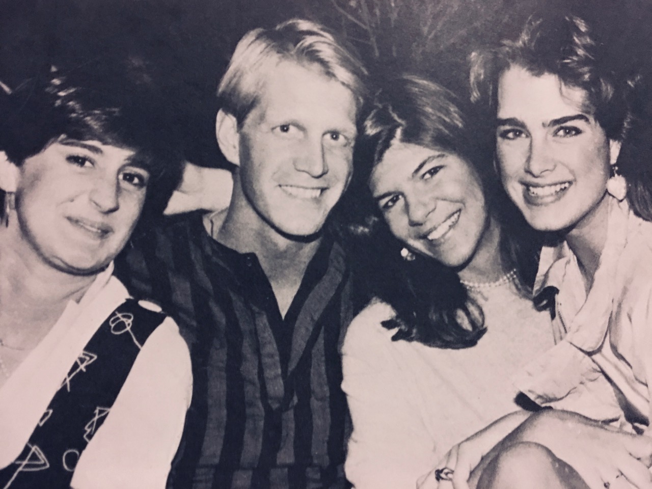 HoytRichardsBrookeShields.jpeg Hoyt Richards ’82 as undergrad with Sally Landolt ’85, Lixy Paradis ’85, and Brooke Shields ’87.