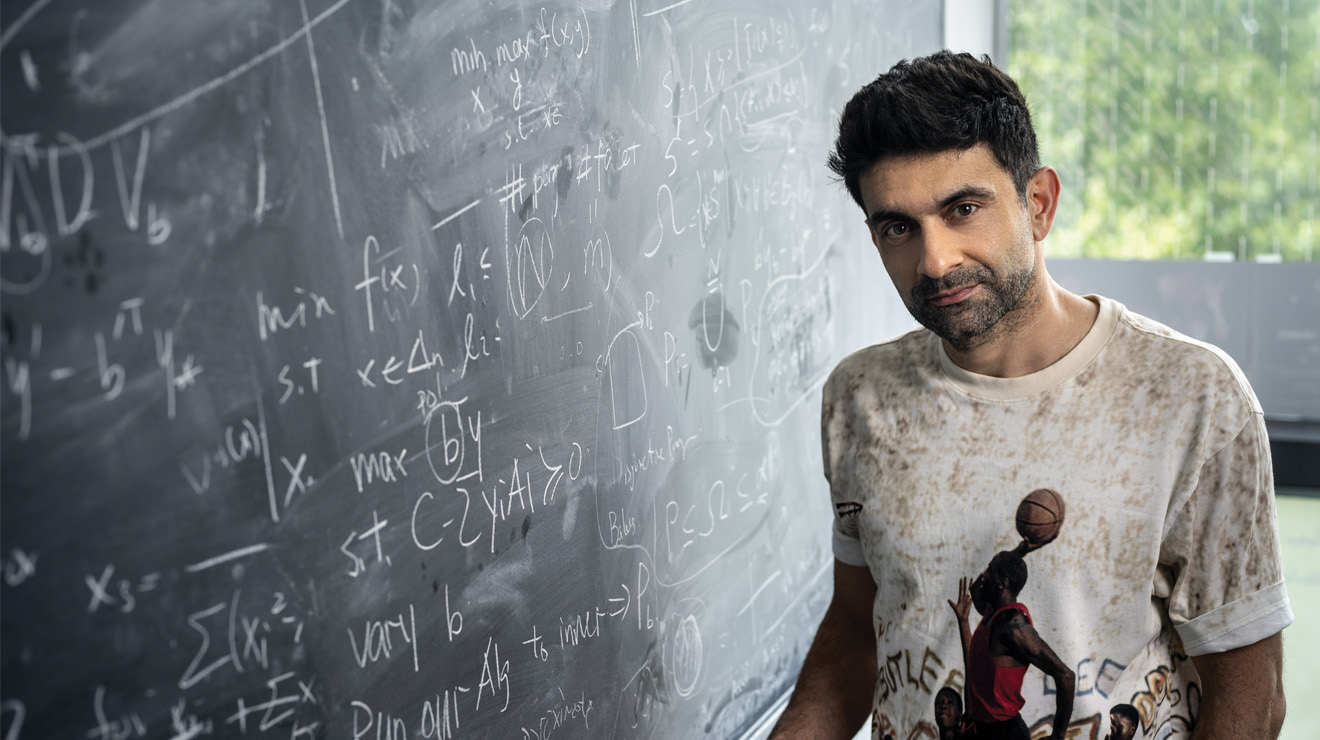 ORFE_Amir Ali Amahdi .jpg ORFE professor and department chair Amir Ali Ahmadi, known to students as “Professor Triple A,” specializes in optimization, dynamical systems, learning for dynamics and control, computational complexity, and, not least, filling chalkboards with complex equations.