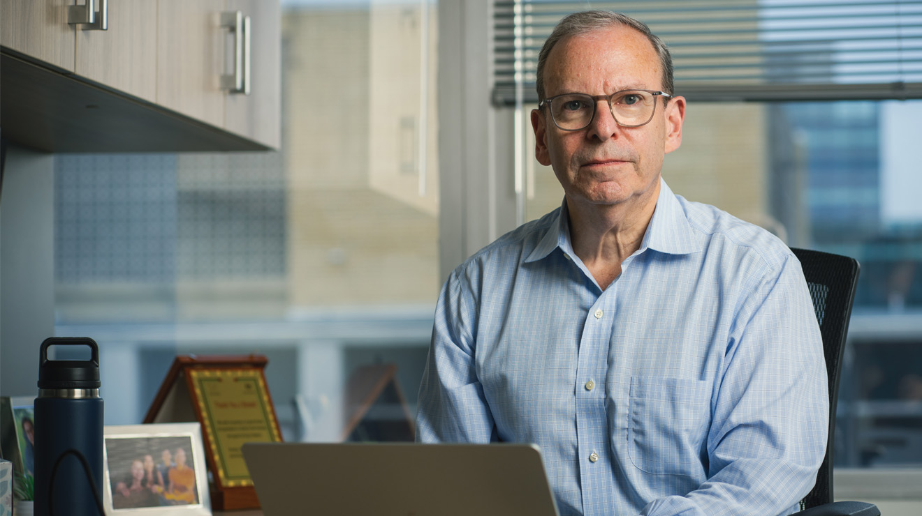 JEWISH_Jeremy Ben-Ami.jpg J Street president Jeremy Ben-Ami ’84, in his Washington, D.C., office, seeks to “engage with the people one disagrees with.”