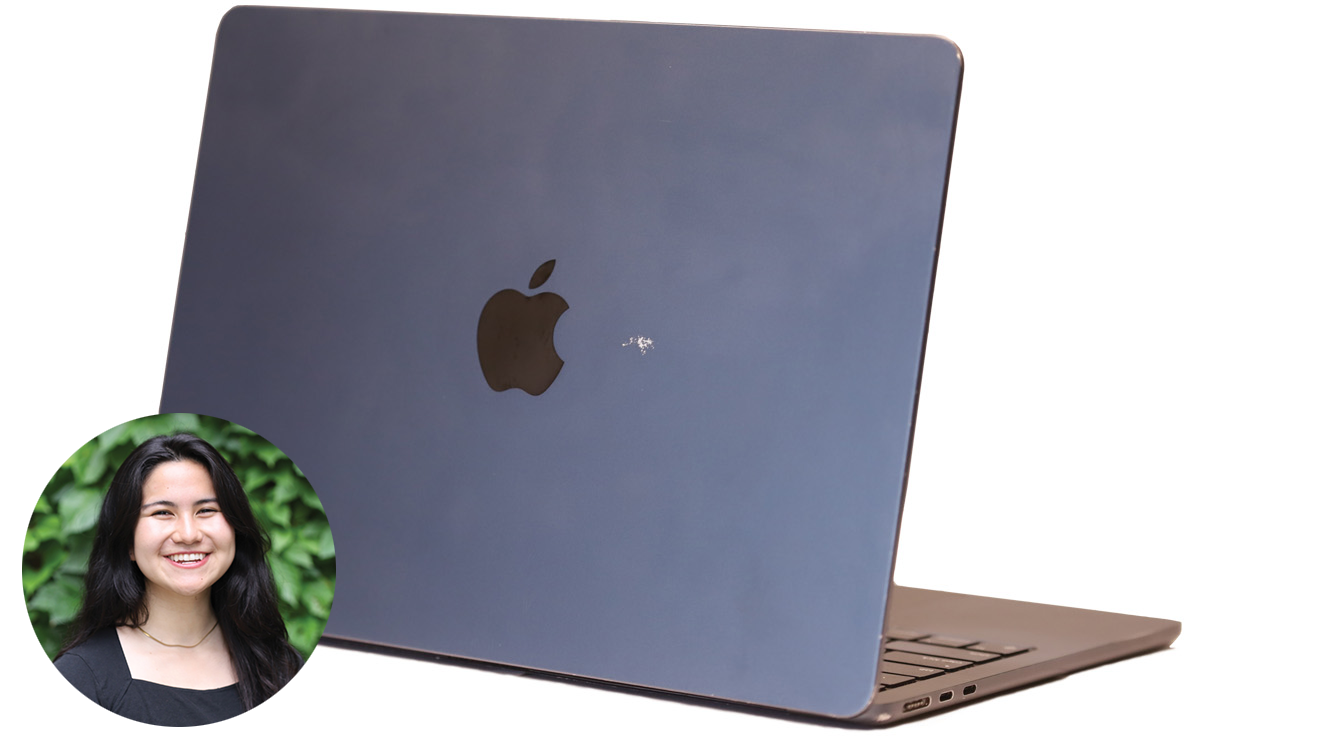 Claire Espinosa photo and laptop
