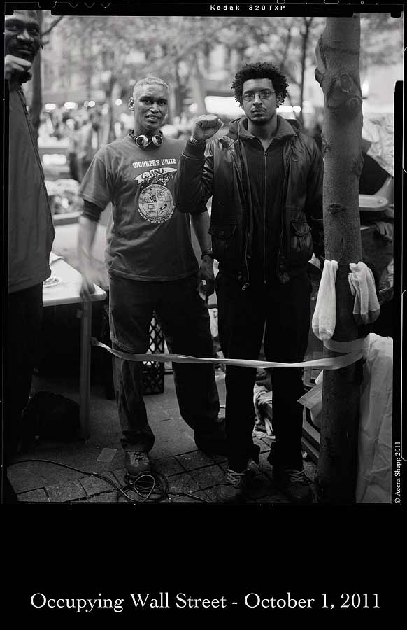 0007ows_organizers_edit01.jpg Craig Bethel, right, with other protest organizers. (Photos © Accra Shepp '84)