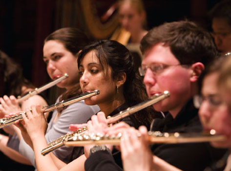 Members of the Princeton University Orchestra in rehearsal