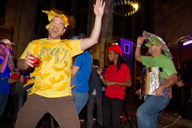 Big Bird and friends reveled in their first-place finish. (Photos by John O'Neill '13)