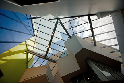 Skylights illuminate the central atrium and passageway.