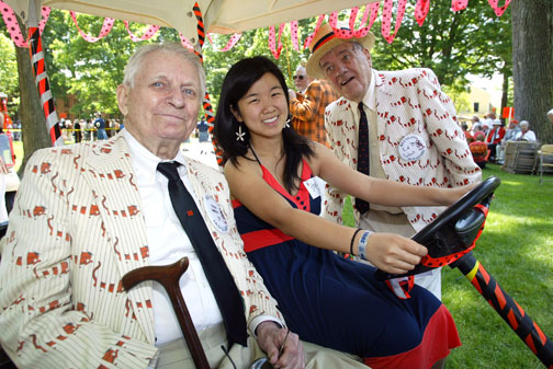 Hank Weeks ’39, Angela Wu ’10, and Ed Schall ’39.