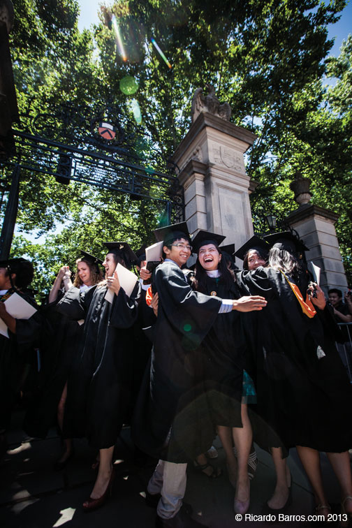 Mission accomplished: Graduates celebrate after the ceremony.
