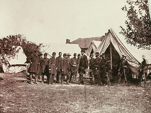 CivilWar3.jpg President Lincoln on the Battlefield of Antietam: Two weeks after the Battle of Antietam, a frustrated Lincoln visited Gen. McClellan and questioned him about his tentativeness in attacking and pursuing the enemy. McClellan is said to have replied, “You