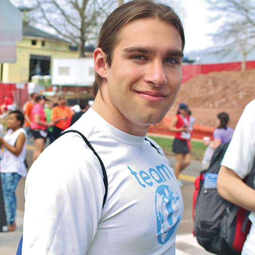 Garcia runs in long-distance races for Team U, which raises awareness about health and poverty issues. 