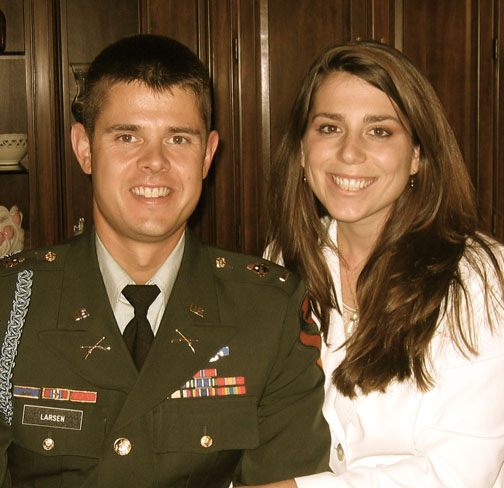 Capt. Christopher Larsen and his wife, Jessica. 