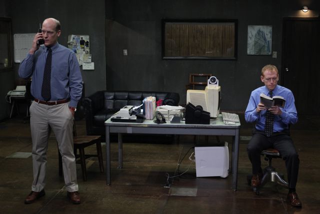 Jim Fletcher (Gatsby), left, and Scott Shepherd (Nick), at the beginning of the play.