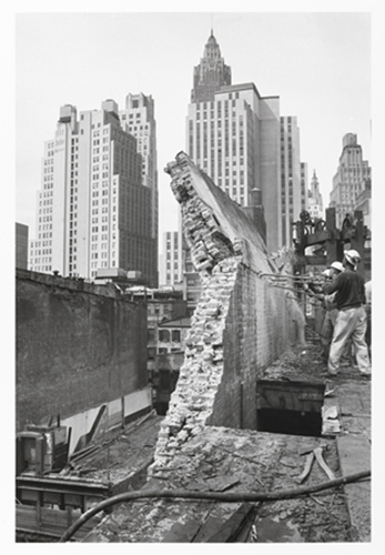 Danny Lyon, American, born 1942; printed by Chuck Kelton: Dropping a wall, from the series The Destruction of Lower Manhattan, 1967, printed 2007. Gelatin silver print, 31 x 20.8 cm. Princeton University Art Museum, gift of M. Robin Krasny, Class of 1973 