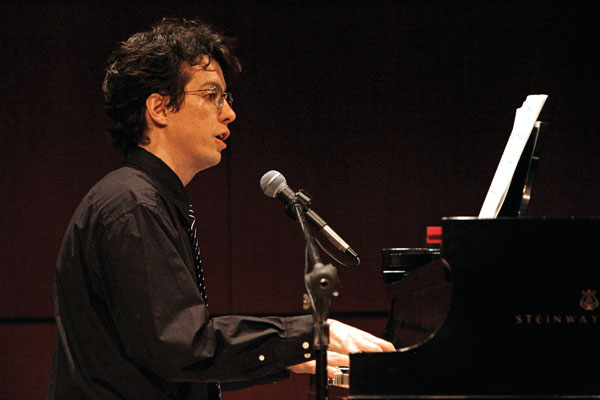 Professor of Physics Steven Gubser ’94 *98 performs Gershwin songs at the physics department recital in April.