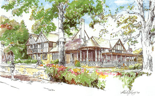 The architect's renderings of the proposed expansion of Tiger Inn.