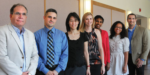 LIVE.NB_PUPP1600.jpg From left: Professor Miguel Centeno, PUPP co-founder; PUPP alumnus Jay Lopez *10; Ellen Pao ’91, a program donor; PUPP alumnae Cynthia Michalak ’09, Tieisha Tift (Columbia ’13), and Ashley Vinson ’14; and program director Jason Klugman.