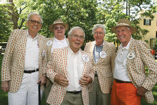 LIVE.R-BKS56_124clip.jpg Reconnecting at their 55th reunion are Class of 1956 members, from left, Jim Duffy, Frank Giovino, Charlie Kern, Frank Klapperich, and Henry Dawes.