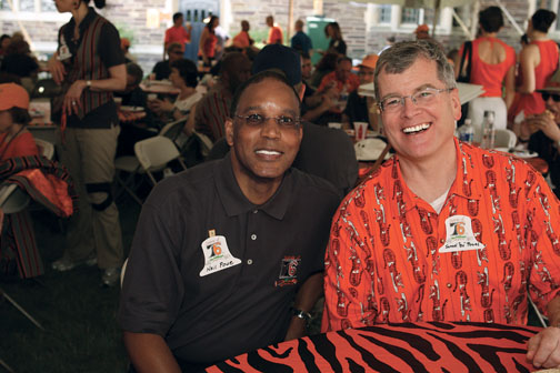 LIVE.R-BKS76_018clip.jpg At their 35th, Neil Powe, left, and Samuel “Bo” Powel enjoy the “spirit of ’76.”