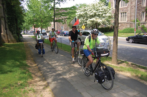 LIVE.R-BT_cyclists0753.jpg GETTING THERE: Don Carey ’51 and wife Barbara biked from New Hampshire to Old Nassau.