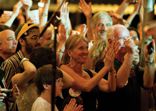 LIVE.R-CC_beachboyscrowd.jpg GREAT ENTERTAINMENT: Rockin’ to the Beach Boys at the Class of 1971 tent with the Class of 1961.