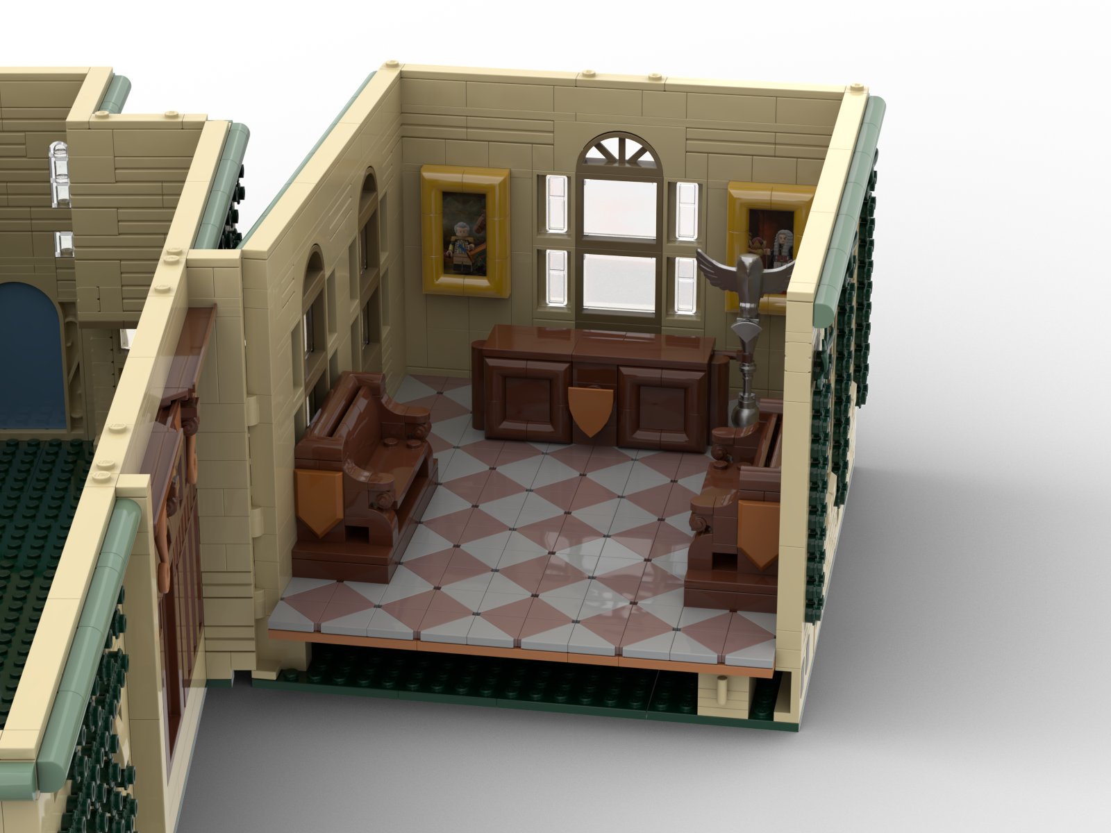 Nassau Hall's faculty room, rendered in Legos.