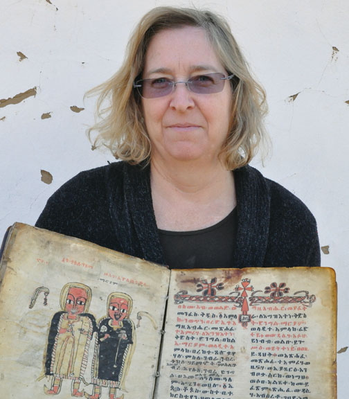 Belcher, in Tigray, Ethiopia, holding the Ta’amra Maryam (Miracles of Mary).
