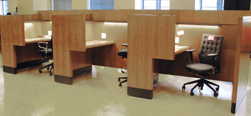 The open study carrels that will replace Firestone’s original metal, lockable carrels are expected to be similar to these prototypes, according to University Librarian Karin Trainer. She said students suggested a few tweaks but had an “extremely posit