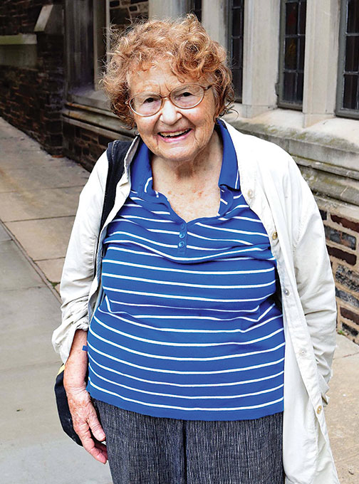 “I had my 90th birthday about two weeks ago, so we had a party. ... Something that may interest you is that I went to MIT. I was the fifth woman to get a Ph.D. in mathematics. And what brings me here is I always come to Princeton to use the library, to 
