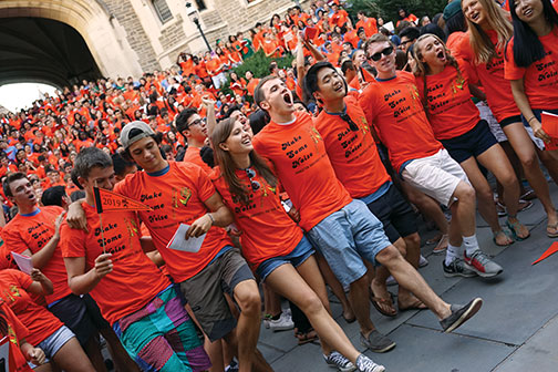 “Make Some Noise” is the T-shirt message for the freshman step sing.