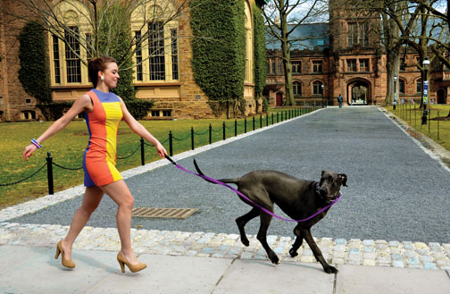 Hannah Cumming ’15, in a fashion photo from the Sustainable Fashion Initiative’s new magazine, Verte.