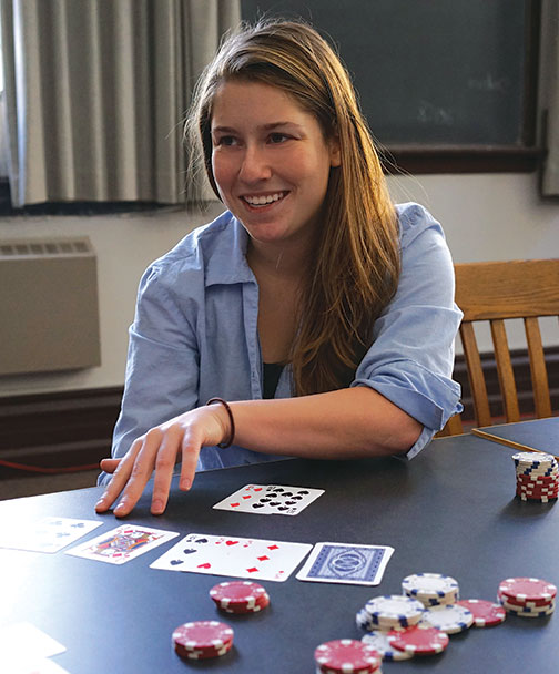Texas Hold ’em instructor Rachel Roberts ’16.