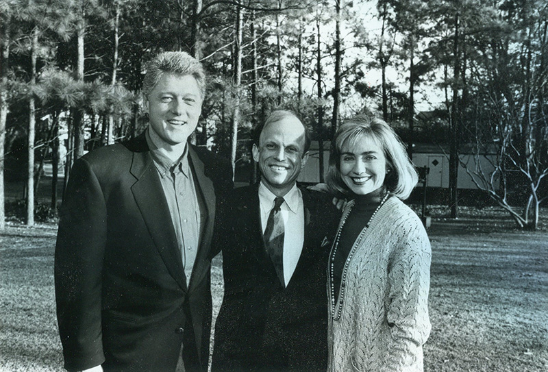 Jones with Bill and Hillary Clinton.