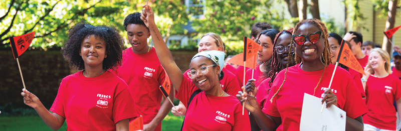 Class of 2027 showing spirit in the Pre-rade 