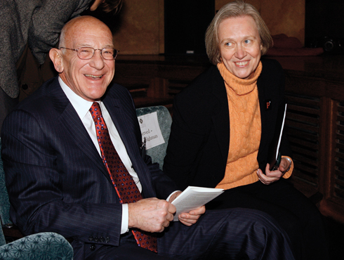 Web.SMT2006-Schaefer_0.jpg Peter Lewis ’55 and President Tilghman: the doing of art.