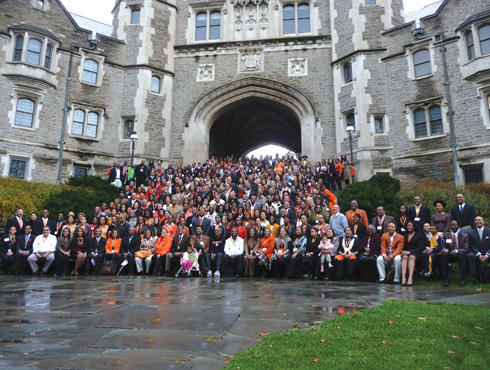 2009: In the fall, 650 participants join Tilghman and other University hosts at “Coming Back & Moving Forward,” Princeton’s largest gathering of African-American alumni. Also in the news this year, Princeton’s endowment declines sharply as the fin