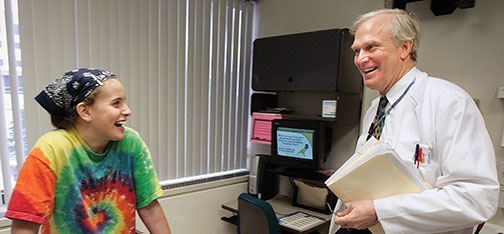 Willoughby1new.jpg Jeanna Giese returns to see Willoughby at Children’s Hospital of Wisconsin in Milwaukee after he successfully treated her for rabies.
