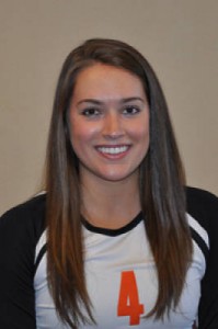 Sarah Daschbach â16âs serves helped Princeton open the Ivy League season with a win over Penn. (Office of Athletic Communications)