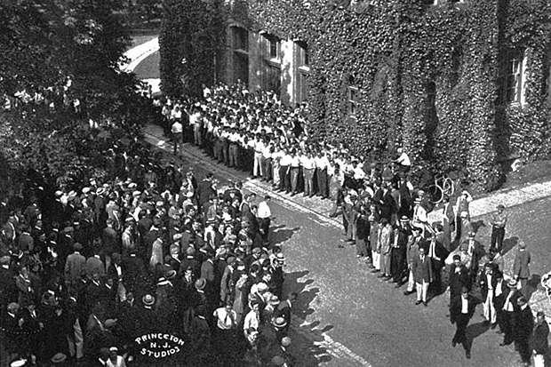 The Dickinson Rush, an annual clash between the sophomores and freshmen (in this case, the classes of 1914 and 1915).