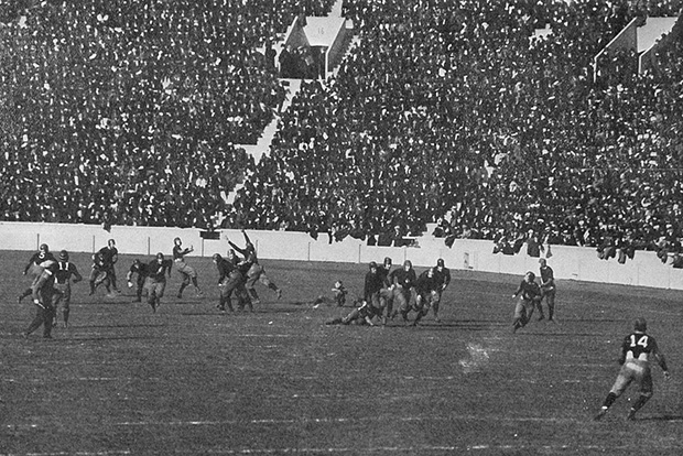 The Princeton-Harvard football game in 1914, Palmer Stadium's opening season.