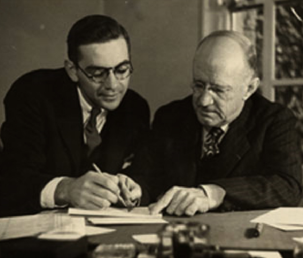 Assistant Dean Bill Selden ’34 and Dean of the College Christian Gauss in 1934.