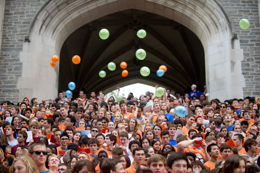 Students on Blair Hall Steps