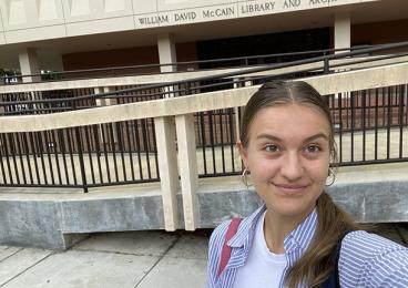 This is a selfie photo of Claire Schmeller ’23
