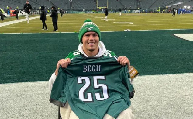 Ryan Quigley at the Eagles football stadium
