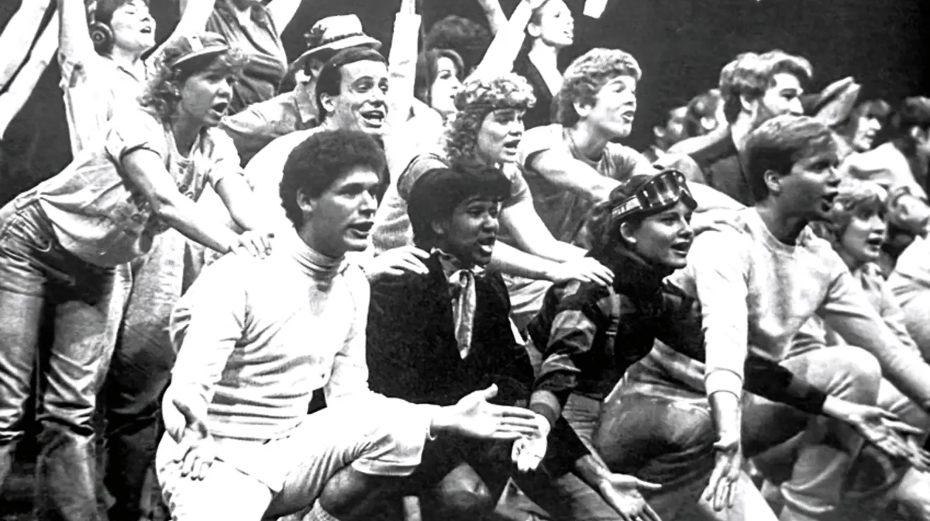 Brookshields_May1984_1.jpg Black and white photo of the 1984 Triangle show "Revel Without a pause", starring Brooke Shields ’87