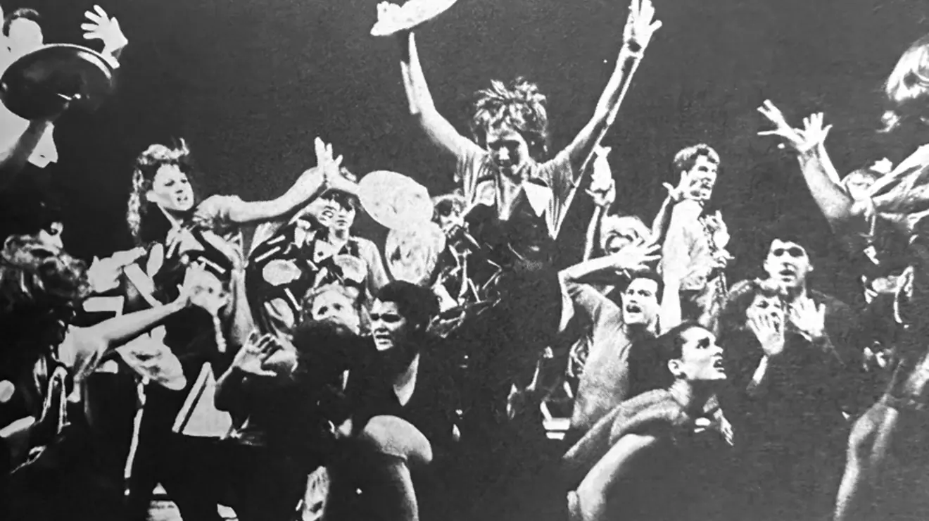 Brookshields_May1984_5.jpg Black and white photo of the 1984 Triangle show "Revel Without a pause", starring Brooke Shields ’87