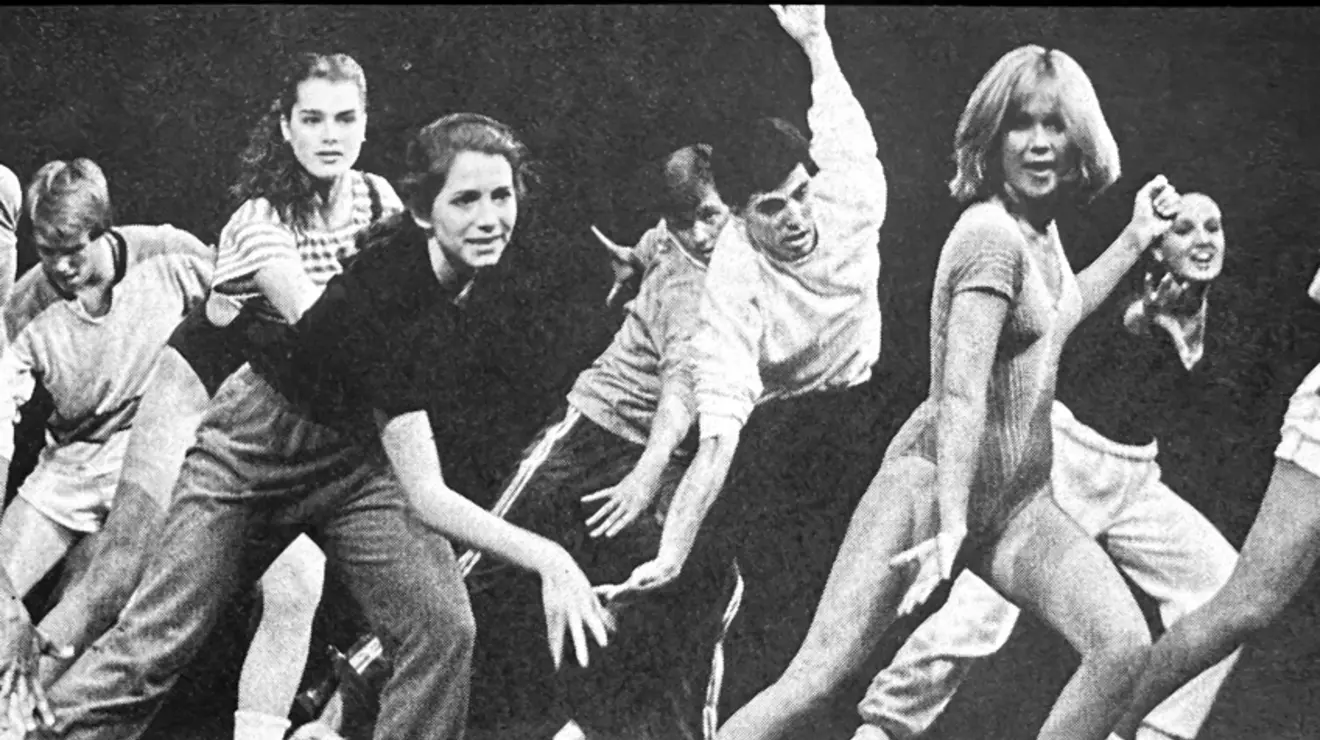 Brookshields_May1984_9.jpg Black and white photo of the 1984 Triangle show "Revel Without a pause", starring Brooke Shields ’87