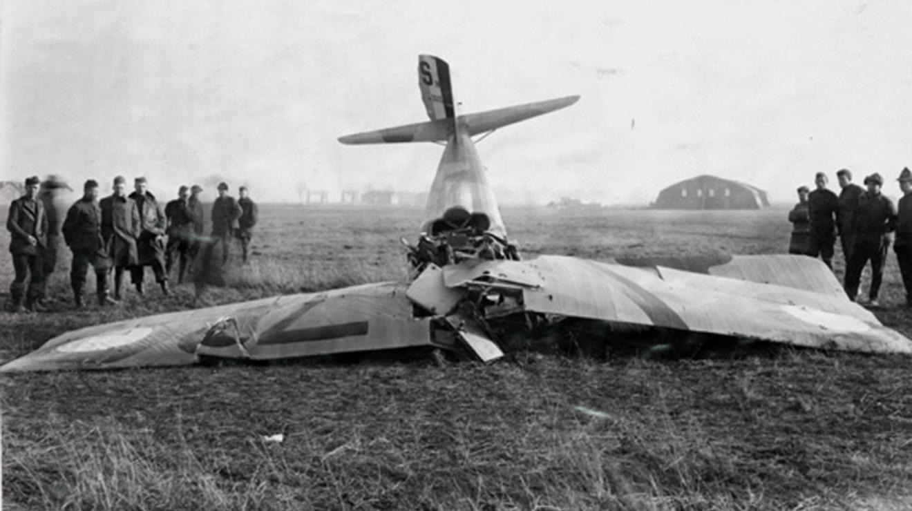 Image of Hobey Baker's plane after the crash.